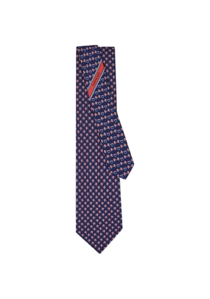 Ferragamo fish-print tie - Blue