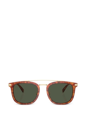 Coach tortoiseshell-effect double-bridge sunglasses - Brown