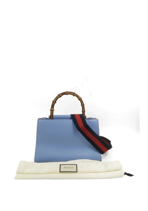 Gucci Pre-Owned Nymphaea Bamboo shoulder bag - Blue