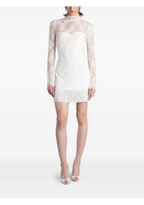 Retrofete Xylina fringe-trim lace dress - White