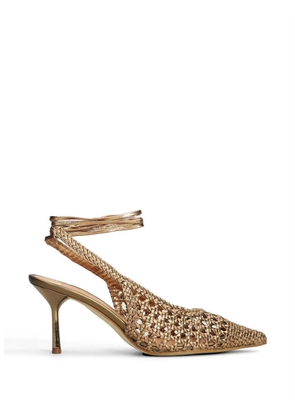 The Seller woven tie-fastening pumps - Gold