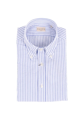Xacus striped seersucker shirt - Blue
