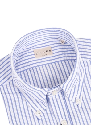 Xacus striped seersucker shirt - Blue
