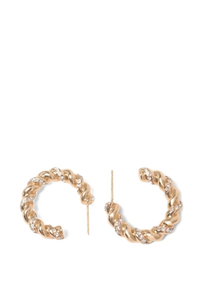 Maje crystal-embellished half-hoop earrings - Gold