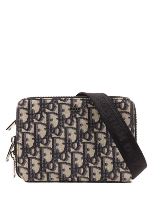 Christian Dior Pre-Owned Oblique canvas zipped shoulder bag - Neutrals