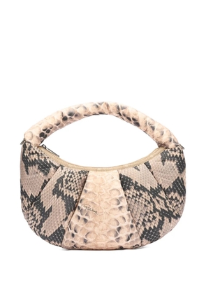 Roberto Cavalli Venezia python-embossed tote bag - Neutrals