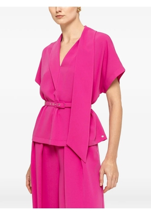NISSA belted scarf-detail top - Pink