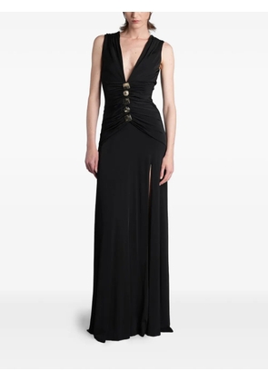 PatBO Moonlit ruched embellished maxi dress - Black