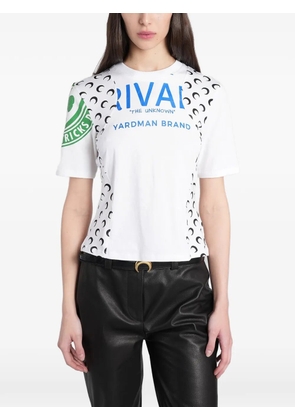 Marine Serre graphic-print panelled T-shirt - White