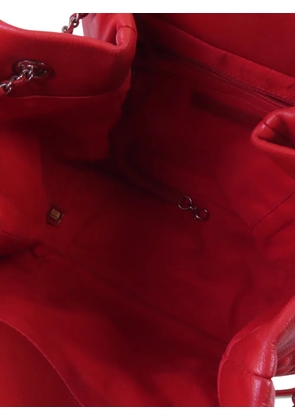 CHANEL Pre-Owned diamond-quilting bucket bag - Red
