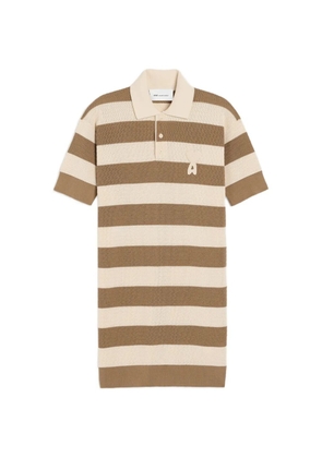 AMI Paris cotton polo dress Ami de Coeur patch - Neutrals