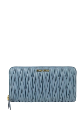 Miu Miu Pre-Owned Matelassé leather wallet - Blue