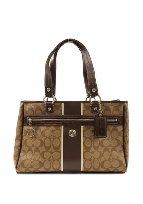Coach Vintage monogram-canvas stripe tote bag - Neutrals