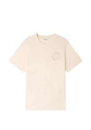 SANDRO cotton crochet flower T-shirt - Neutrals