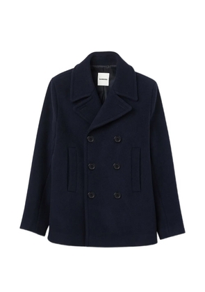 SANDRO straight-fit wool-blend coat - Blue