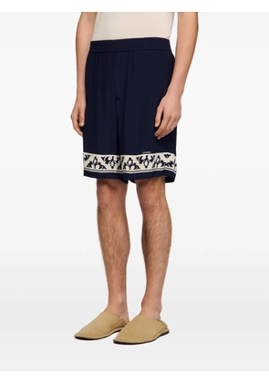 SANDRO contrast pattern flowy shorts - Blue
