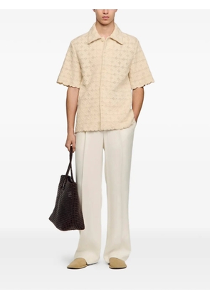 SANDRO cotton broderie anglaise shirt - Neutrals