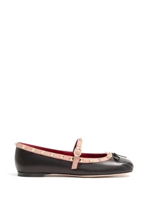 Valentino Garavani Mary-Jane Rockstud nappa ballerinas 05 mm - Black