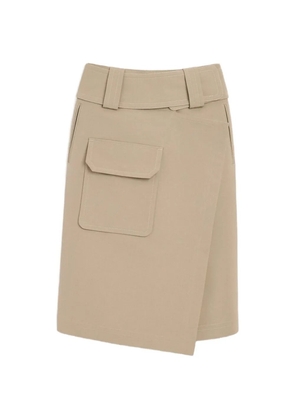 AMI Paris cotton wrap skirt - Neutrals