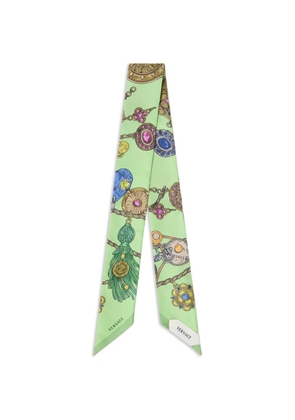 Versace printed silk twill ribbon - Green
