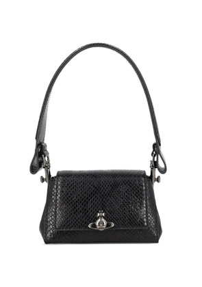 Vivienne Westwood snakeskin-effect orb shoulder bag - Black