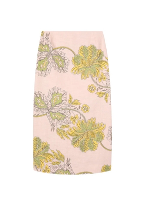 La DoubleJ Swathe pink in rustic cotton pencil skirt
