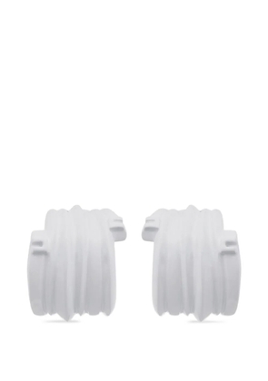 Elisabetta Franchi spiral pyramid-embossed earrings - White
