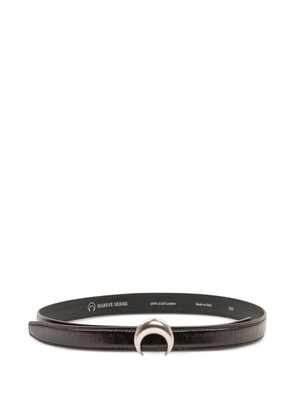 Marine Serre Crescent Moon buckle leather belt - Black