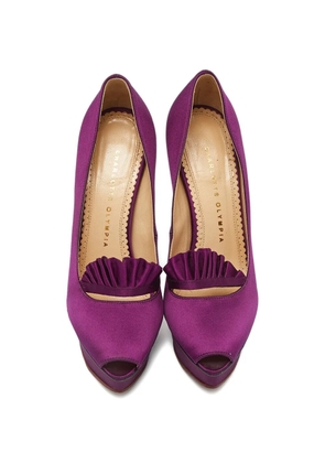 Charlotte Olympia Paloma ruffled platform pumps - Purple