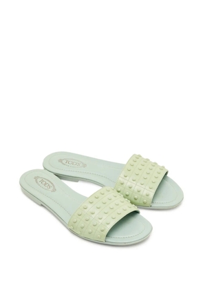 Tod's Vintage studded leather sandals - Green