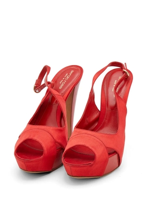 Sergio Rossi Vintage open-toe platform sandals - Red