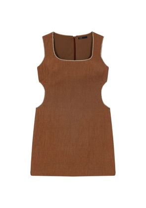 Maje crystal-embellished cut-out mini dress - Brown