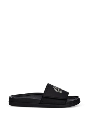 Gant logo-print slides - Black