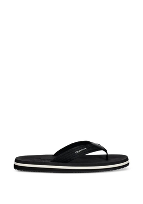 Gant logo-print flip-flops - Black