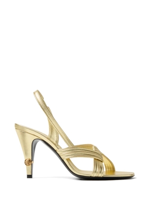 Versace Gianni metallic nappa sandals 90 mm - Gold
