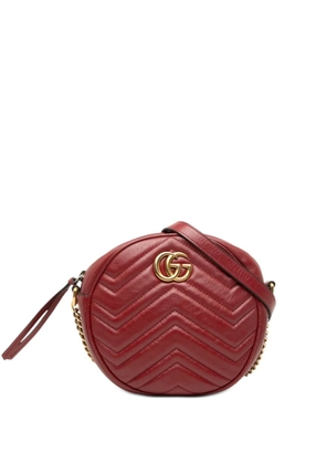 Gucci Pre-Owned 2016-2026 Mini GG Marmont Matelasse Leather Round crossbody bag - Red
