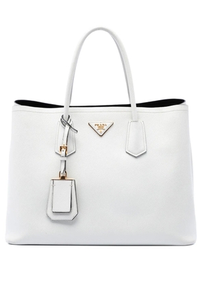 Prada Pre-Owned 2010-2026 Medium Saffiano Cuir Double satchel - White