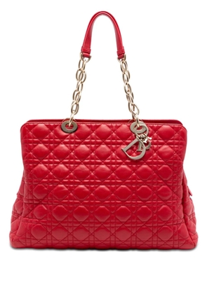 Christian Dior Pre-Owned 2013 Large Lambskin Cannage Soft Zipped Lady Dior Shopping tote bag - Red