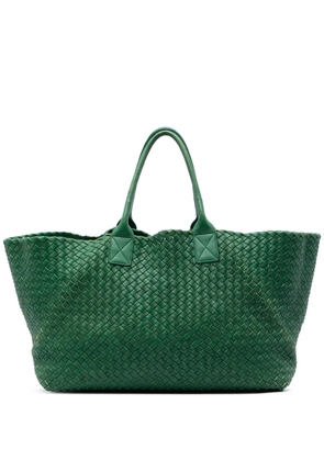 Bottega Veneta Pre-Owned 2012-2013 Limited Edition Large Lambskin Intreccio Cabat tote bag - Green