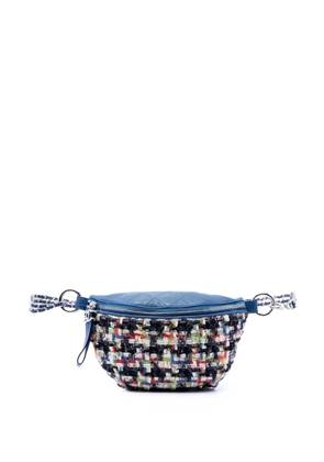 CHANEL Pre-Owned 2017-2018 Tweed and Stitched Calfskin Convertible Waist Bag satchel - Blue