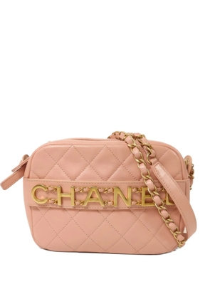 CHANEL Pre-Owned Camera diamond-quilting logo shoulder bag - Pink
