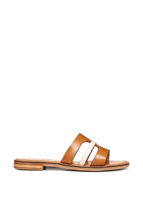 Geox cut-out leather slides - Brown