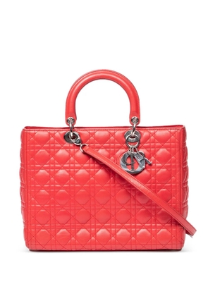 Christian Dior Pre-Owned large Lady Dior Cannage tote bag - Red