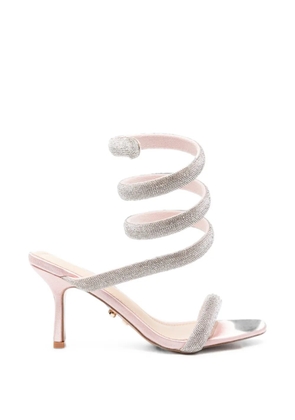 TWENTY FOURHAITCH Centauro crystal-embellished spiral-strap sandals - Pink