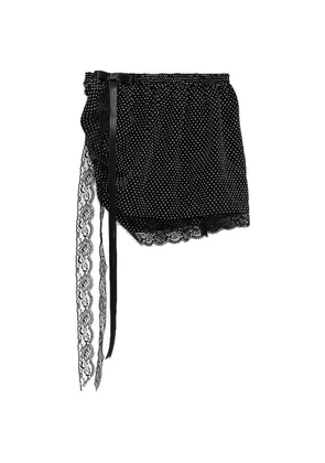PEPA SALAZAR lace-trim polka-dot skirt - Black