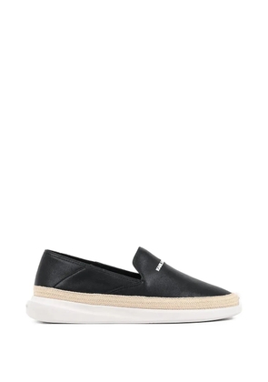 Karl Lagerfeld logo-print braided-trim loafers - Black