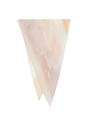 Pleats Please Issey Miyake pleated abstract-print scarf - Neutrals
