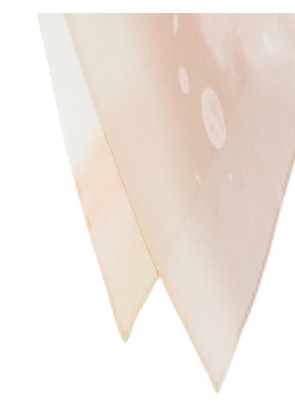 Pleats Please Issey Miyake pleated abstract-print scarf - Neutrals