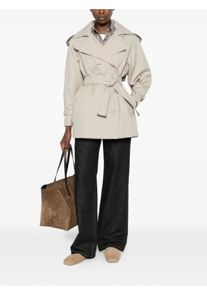 Max Mara Cacio double-breasted belted duster coat - Neutrals