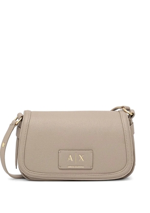 Armani Exchange logo-plaque shoulder bag - Neutrals